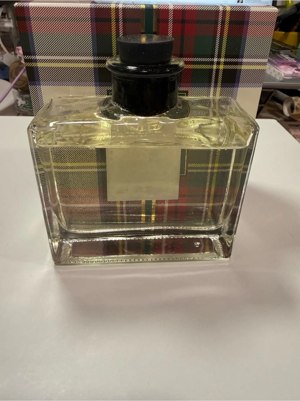 New Pottery Barn Winter Spruce Reed Diffuser 3.4 oz 100mL Holiday Plaid No Reeds